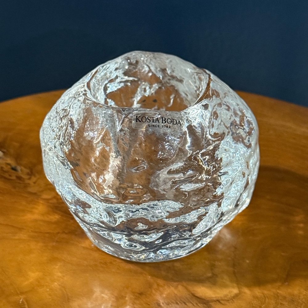Kosta Boda Snowball Clear Votive 2.75"